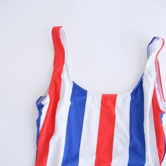 NWT Onia  Blue, Red & White Stripe One-Piece Bathing Suit Large - Picture 9 of 13